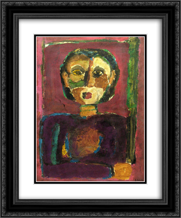 Portret 20x24 Black Ornate Wood Framed Art Print Poster with Double Matting by Pacea, Ion