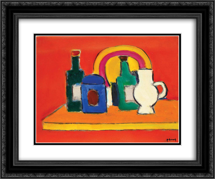 Still Life 24x20 Black Ornate Wood Framed Art Print Poster with Double Matting by Pacea, Ion