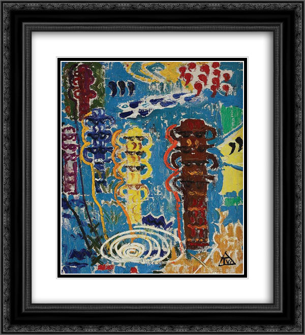 After Wars (Rebirth) 20x22 Black Ornate Wood Framed Art Print Poster with Double Matting by Tuculescu, Ion