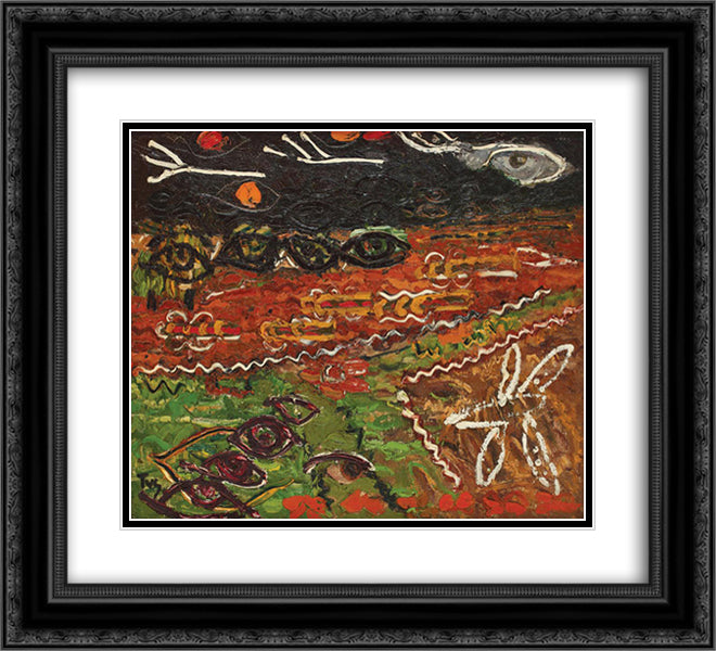 God's Eyes 22x20 Black Ornate Wood Framed Art Print Poster with Double Matting by Tuculescu, Ion