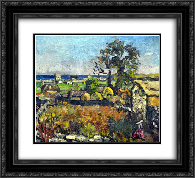 Landscape at Mangalia 22x20 Black Ornate Wood Framed Art Print Poster with Double Matting by Tuculescu, Ion