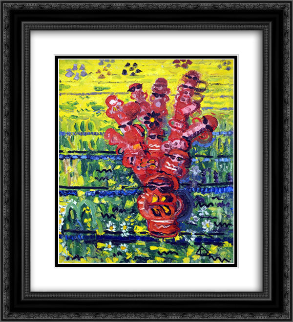 Totem on the Field 20x22 Black Ornate Wood Framed Art Print Poster with Double Matting by Tuculescu, Ion