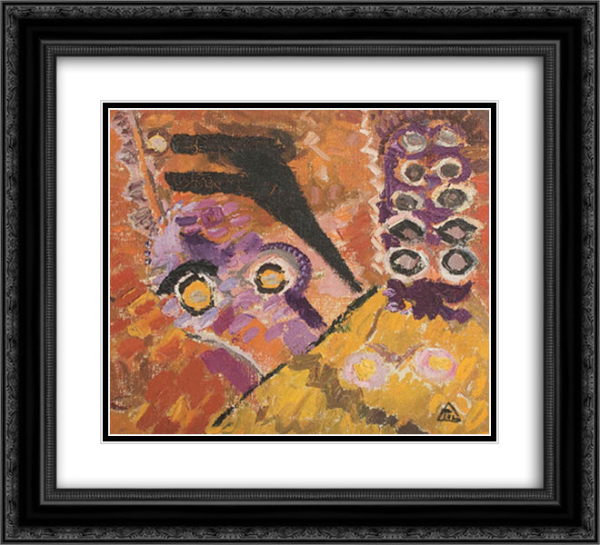 Violet Figure 22x20 Black Ornate Wood Framed Art Print Poster with Double Matting by Tuculescu, Ion