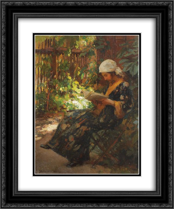 Summer Afternoon 20x24 Black Ornate Wood Framed Art Print Poster with Double Matting by Strambu, Ipolit