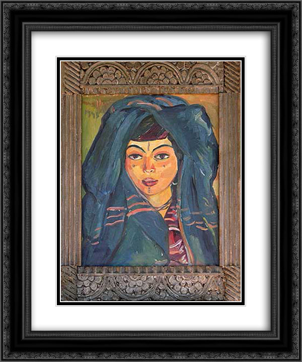 Berber Girl 20x24 Black Ornate Wood Framed Art Print Poster with Double Matting by Stern, Irma
