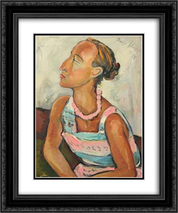 Portrait of Helene Kriel 20x24 Black Ornate Wood Framed Art Print Poster with Double Matting by Stern, Irma