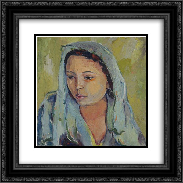 The Bride 20x20 Black Ornate Wood Framed Art Print Poster with Double Matting by Stern, Irma