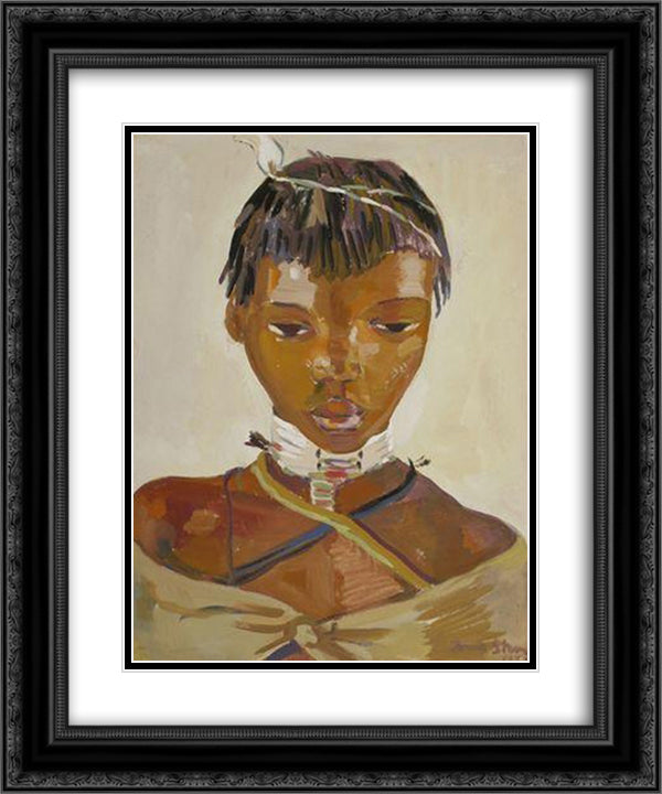 The Initiate 20x24 Black Ornate Wood Framed Art Print Poster with Double Matting by Stern, Irma