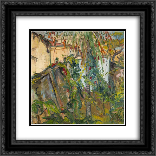 Zanzibar Garden 20x20 Black Ornate Wood Framed Art Print Poster with Double Matting by Stern, Irma