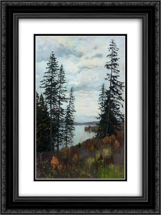 In the North 18x24 Black Ornate Wood Framed Art Print Poster with Double Matting by Levitan, Isaac