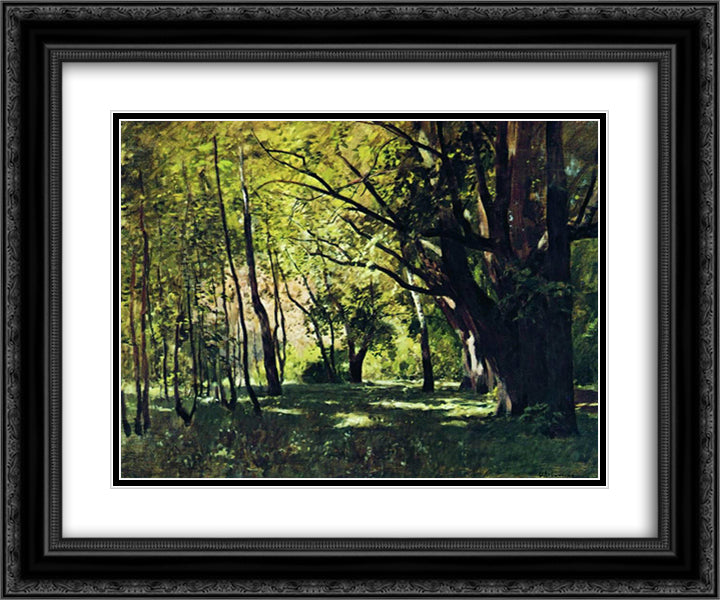 In the park 24x20 Black Ornate Wood Framed Art Print Poster with Double Matting by Levitan, Isaac