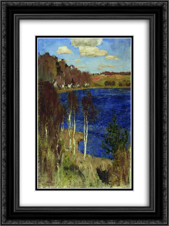 Lake. Spring. 18x24 Black Ornate Wood Framed Art Print Poster with Double Matting by Levitan, Isaac