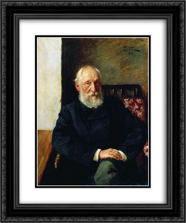 Portrait of Nikolay Panafidin. 20x24 Black Ornate Wood Framed Art Print Poster with Double Matting by Levitan, Isaac