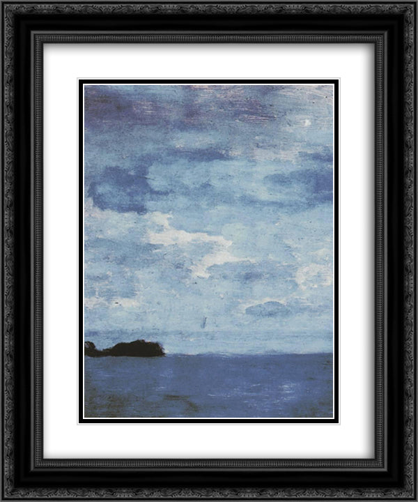 Sea. Finland. 20x24 Black Ornate Wood Framed Art Print Poster with Double Matting by Levitan, Isaac