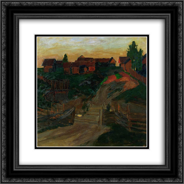 The last rays of the sun 20x20 Black Ornate Wood Framed Art Print Poster with Double Matting by Levitan, Isaac