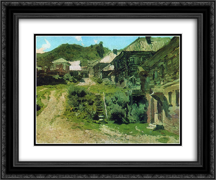 View in Plyos 24x20 Black Ornate Wood Framed Art Print Poster with Double Matting by Levitan, Isaac