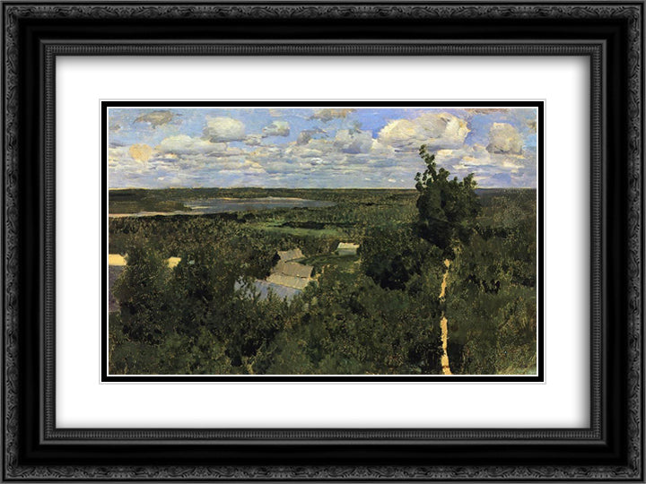 Wassylsursk 24x18 Black Ornate Wood Framed Art Print Poster with Double Matting by Levitan, Isaac
