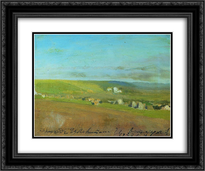 Widely 24x20 Black Ornate Wood Framed Art Print Poster with Double Matting by Levitan, Isaac
