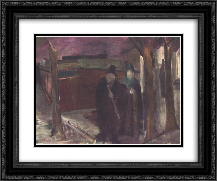Dawn on the Outskirts of Town (Morning) 24x20 Black Ornate Wood Framed Art Print Poster with Double Matting by Farkas, Istvan