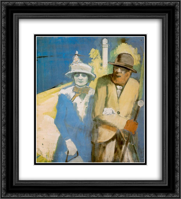 Fate (Walking at the Water Tower) 20x22 Black Ornate Wood Framed Art Print Poster with Double Matting by Farkas, Istvan