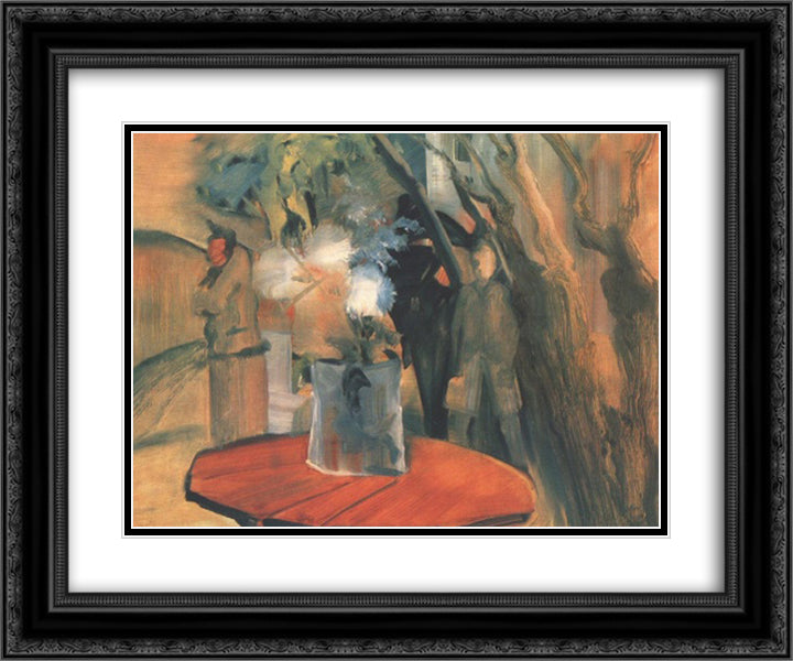 Has Anything Happened 24x20 Black Ornate Wood Framed Art Print Poster with Double Matting by Farkas, Istvan
