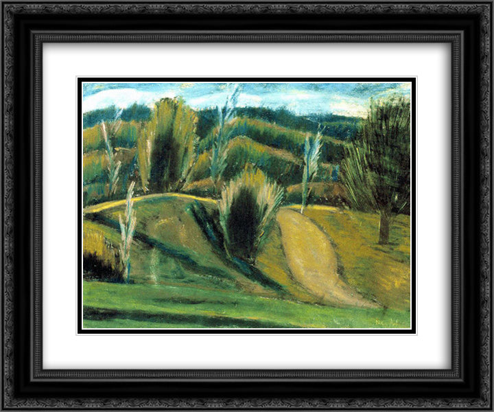 Autumn in Bakony 24x20 Black Ornate Wood Framed Art Print Poster with Double Matting by Nagy, Istvan