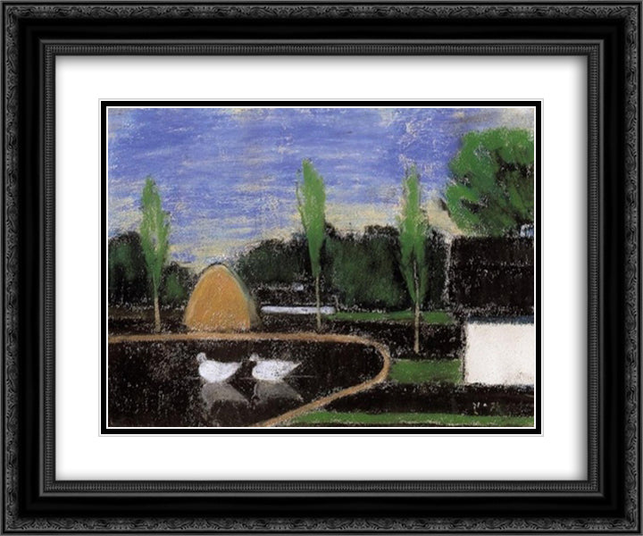 Landscape 24x20 Black Ornate Wood Framed Art Print Poster with Double Matting by Nagy, Istvan
