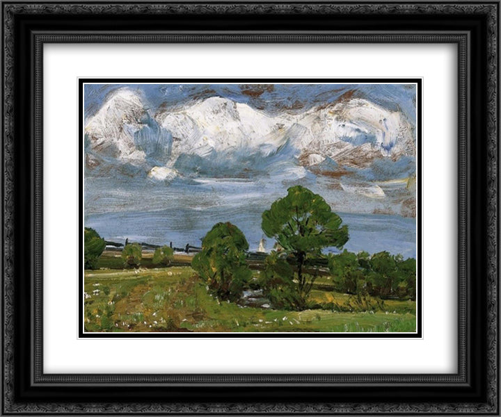 Landscape in Csik (Transylvania) 24x20 Black Ornate Wood Framed Art Print Poster with Double Matting by Nagy, Istvan