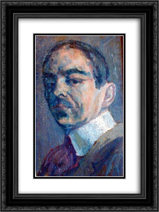 Self Portrait 18x24 Black Ornate Wood Framed Art Print Poster with Double Matting by Nagy, Istvan