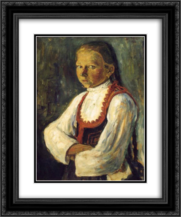 Szekely girl 20x24 Black Ornate Wood Framed Art Print Poster with Double Matting by Nagy, Istvan