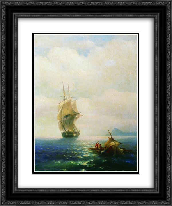 After the storm 20x24 Black Ornate Wood Framed Art Print Poster with Double Matting by Aivazovsky, Ivan