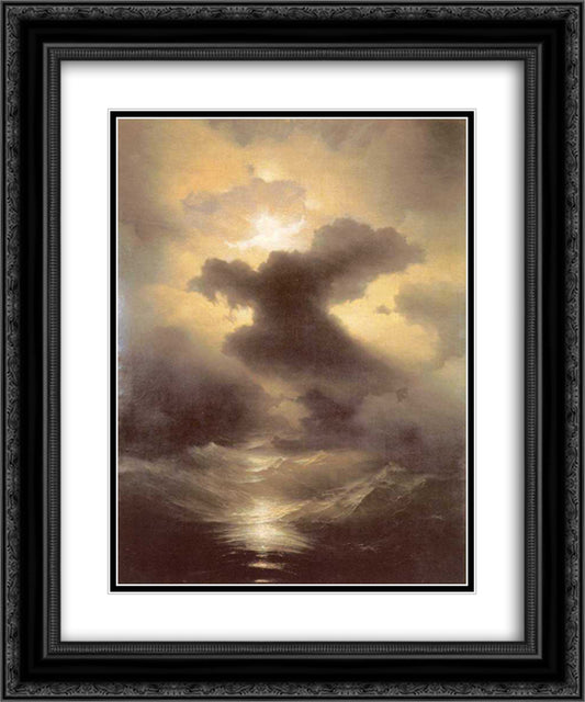 Chaos (The Creation) 20x24 Black Ornate Wood Framed Art Print Poster with Double Matting by Aivazovsky, Ivan