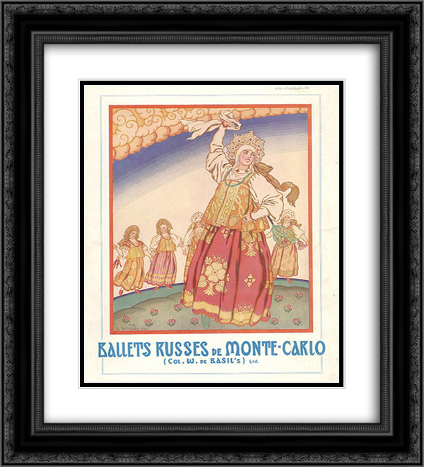 Poster of Russian Ballet 20x22 Black Ornate Wood Framed Art Print Poster with Double Matting by Bilibin, Ivan