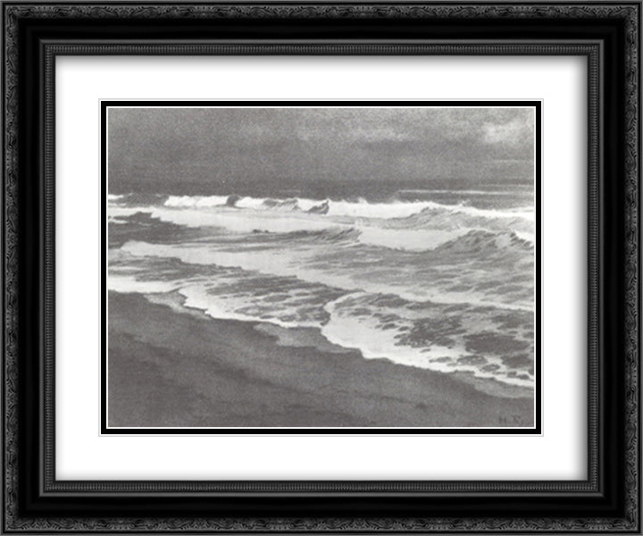 South of France. After the storm 24x20 Black Ornate Wood Framed Art Print Poster with Double Matting by Bilibin, Ivan