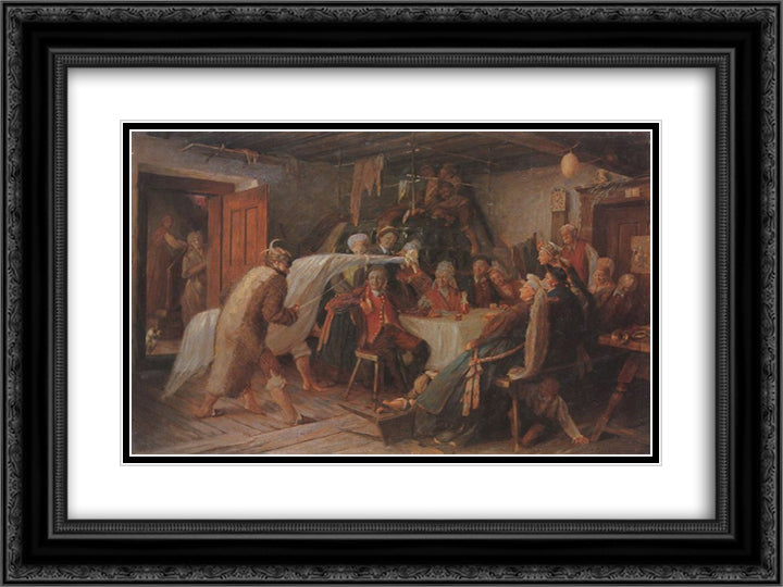 Brno 24x18 Black Ornate Wood Framed Art Print Poster with Double Matting by Grohar, Ivan