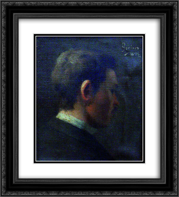 Self-Portrait 20x22 Black Ornate Wood Framed Art Print Poster with Double Matting by Grohar, Ivan