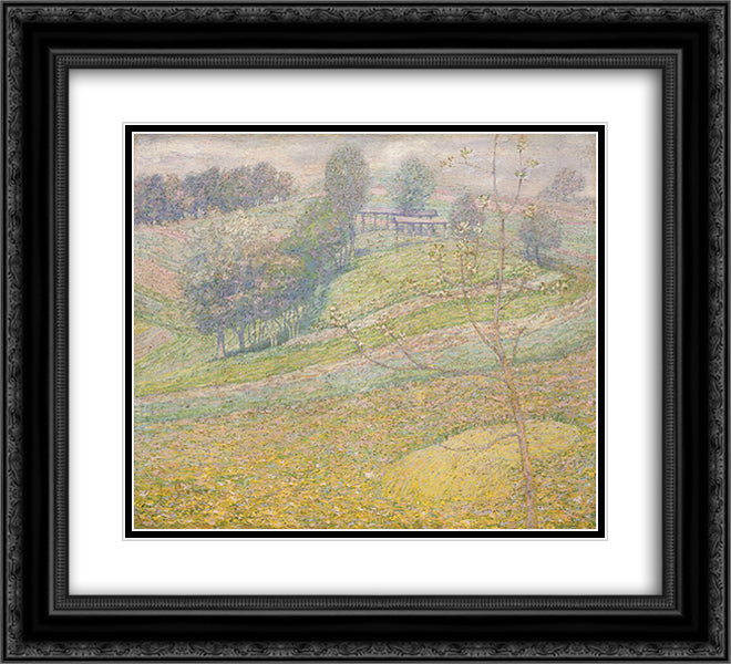 Spring 22x20 Black Ornate Wood Framed Art Print Poster with Double Matting by Grohar, Ivan
