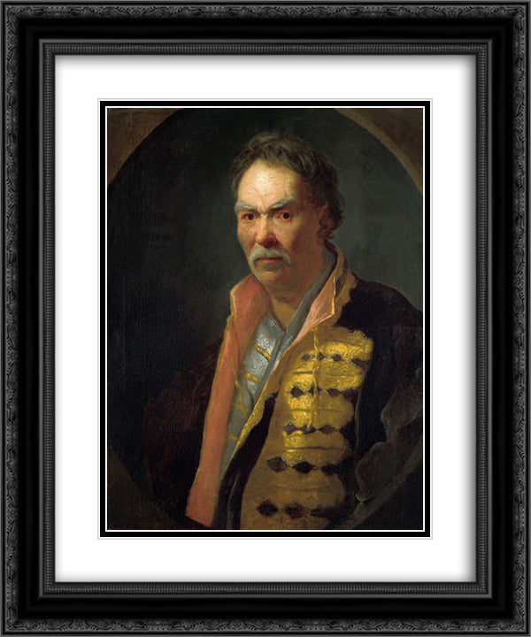 A Malorossian Hetman (Probably Pavlo Polubotok) 20x24 Black Ornate Wood Framed Art Print Poster with Double Matting by Nikitin, Ivan