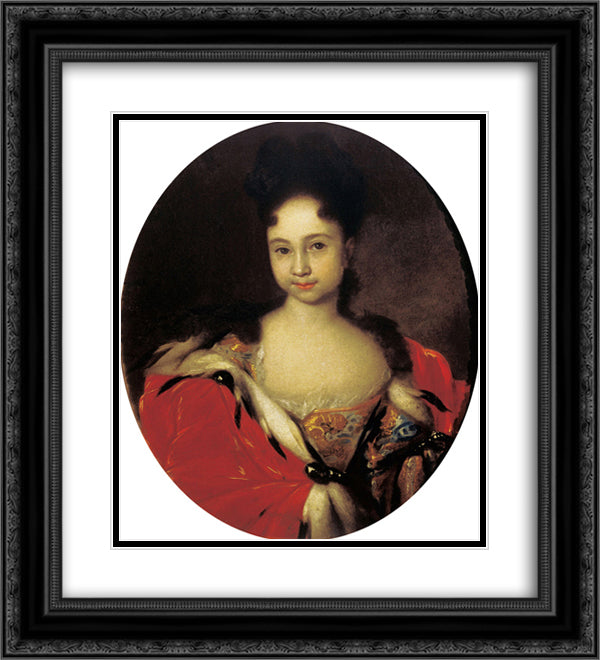 Anna Petrovna 20x22 Black Ornate Wood Framed Art Print Poster with Double Matting by Nikitin, Ivan