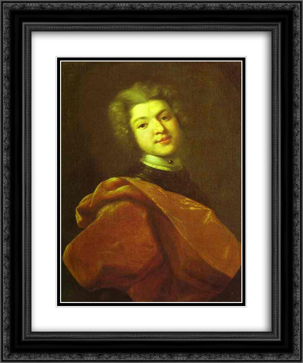 Portrait of Baron S. G. Stroganoff 20x24 Black Ornate Wood Framed Art Print Poster with Double Matting by Nikitin, Ivan