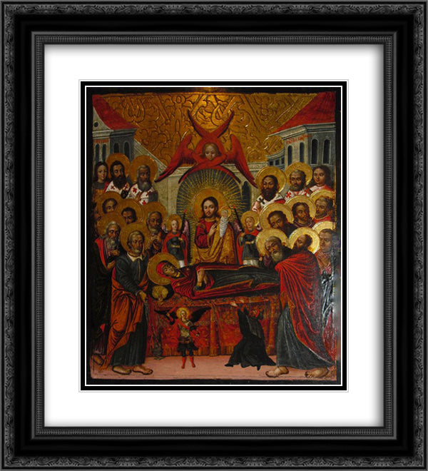 Dormition of Virgin_Mary 20x22 Black Ornate Wood Framed Art Print Poster with Double Matting by Rutkovych, Ivan