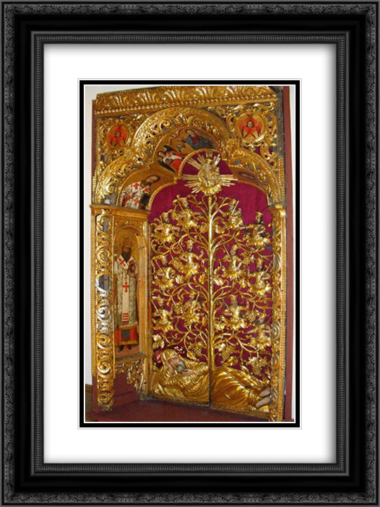 Royal Gates of the Zhovkva iconostasis 18x24 Black Ornate Wood Framed Art Print Poster with Double Matting by Rutkovych, Ivan