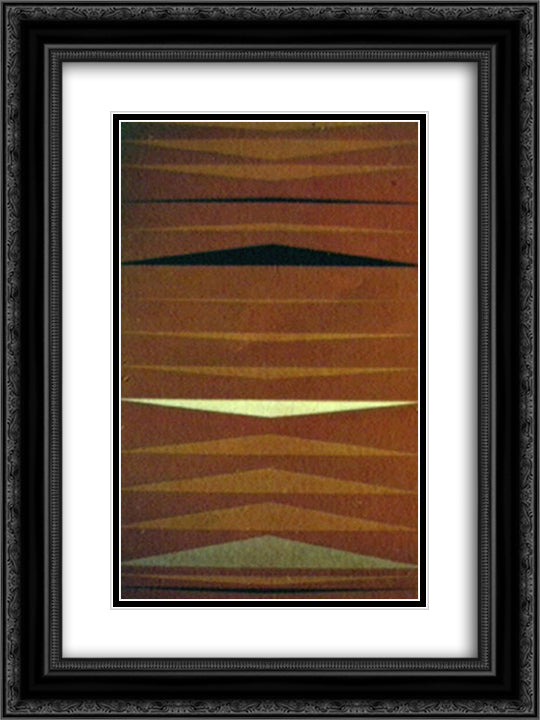 Faixas Ritmadas 18x24 Black Ornate Wood Framed Art Print Poster with Double Matting by Serpa, Ivan