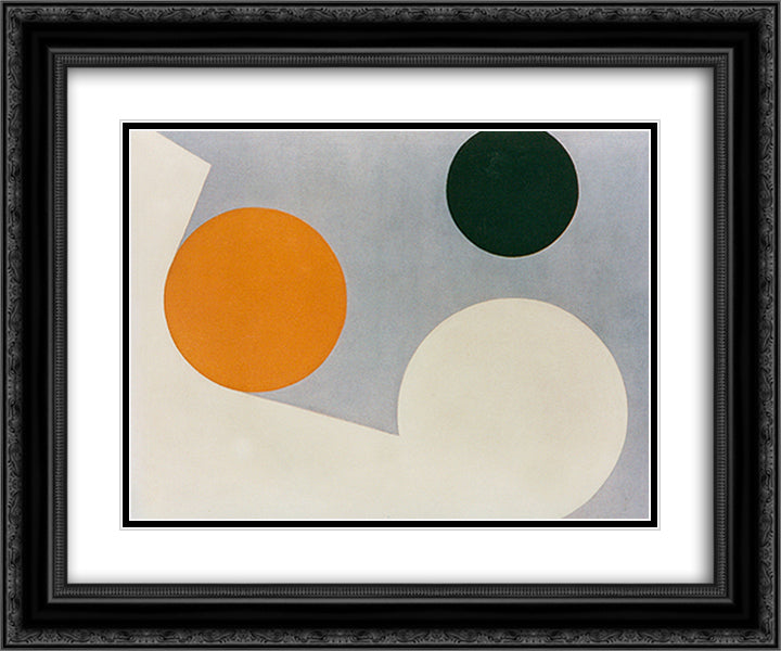 Formas 24x20 Black Ornate Wood Framed Art Print Poster with Double Matting by Serpa, Ivan