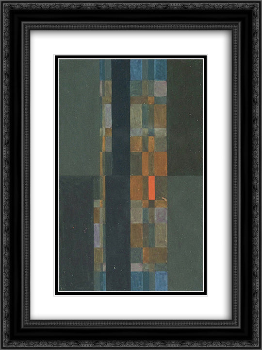 Geometric Composition 18x24 Black Ornate Wood Framed Art Print Poster with Double Matting by Serpa, Ivan