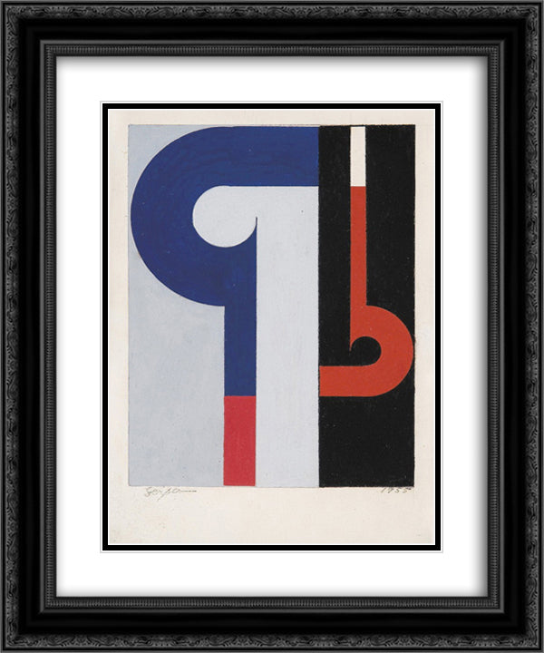 Gouache 20x24 Black Ornate Wood Framed Art Print Poster with Double Matting by Serpa, Ivan