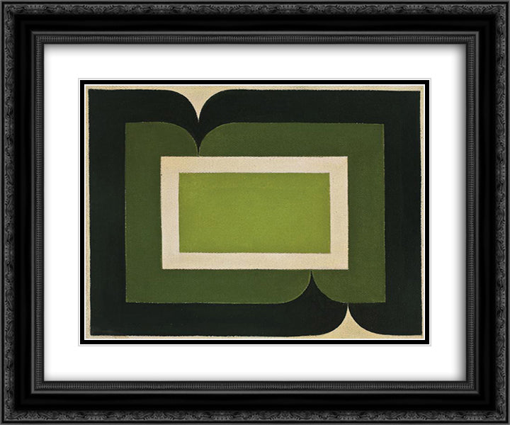 Serie Amazonica no 12 24x20 Black Ornate Wood Framed Art Print Poster with Double Matting by Serpa, Ivan