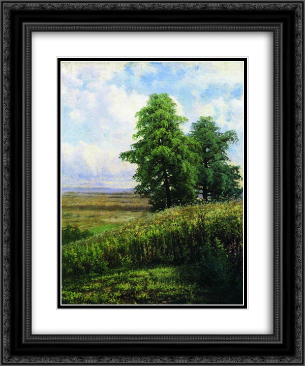 Slope 20x24 Black Ornate Wood Framed Art Print Poster with Double Matting by Shishkin, Ivan