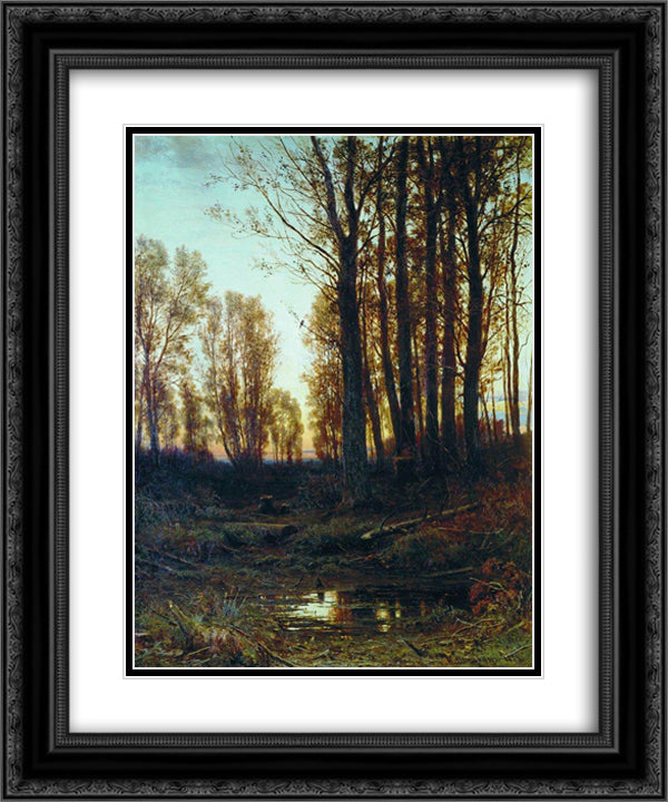Twilight. After Sunset 20x24 Black Ornate Wood Framed Art Print Poster with Double Matting by Shishkin, Ivan
