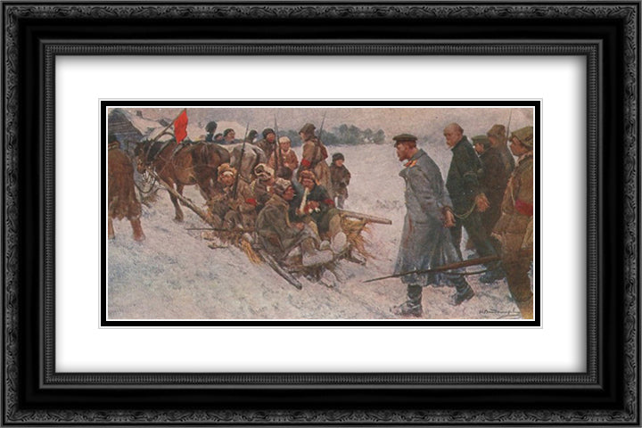 Capture of the White Guard Spyware 24x16 Black Ornate Wood Framed Art Print Poster with Double Matting by Vladimirov, Ivan